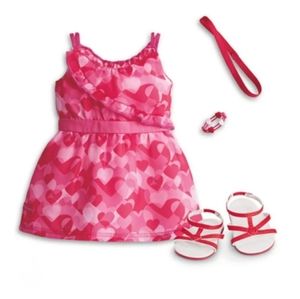 AGD red hearts ruffle dress